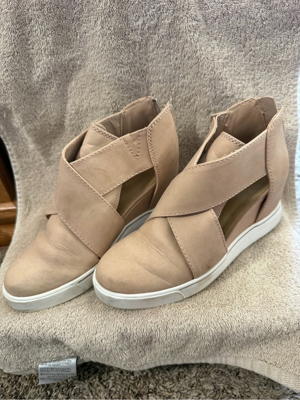 Women’s Beige Slip-On Wedge Sneakers